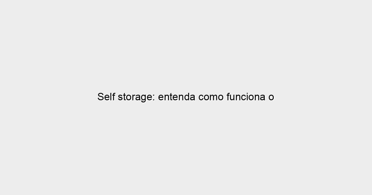 Self storage: entenda como funciona o autoarmazenamento