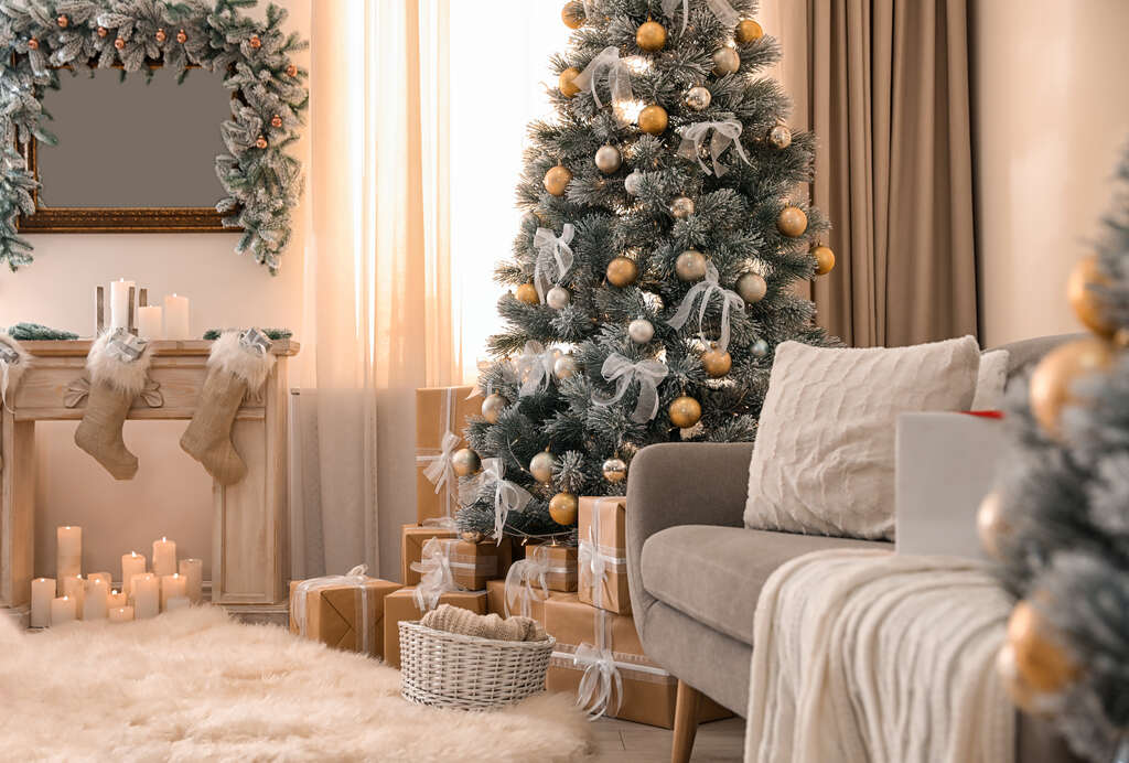 Decoração de natal cores neutras