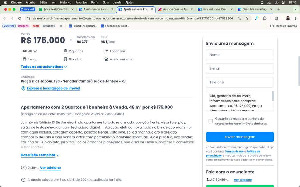 falar com proprietario no Viva Real