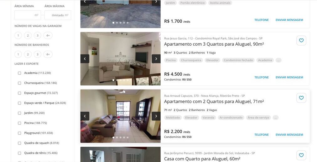 filtro de busca no Viva Real