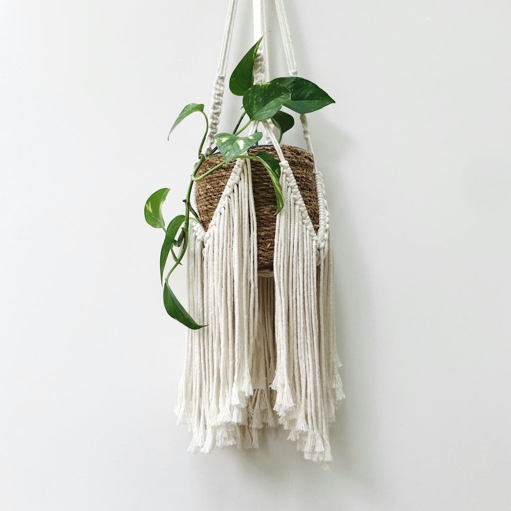 como fazer macrame para vasos