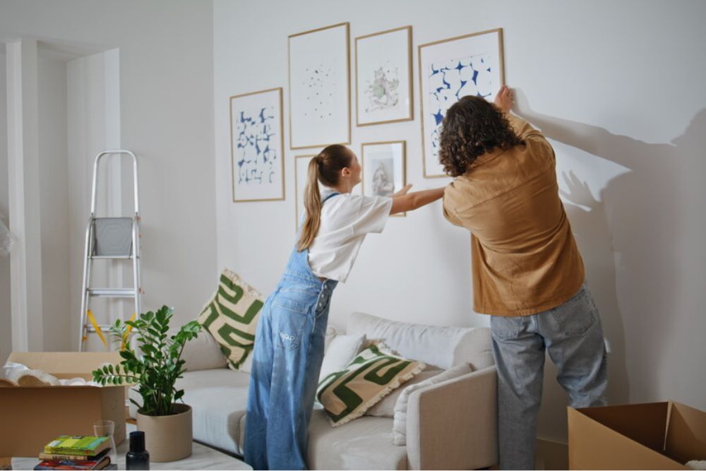 objetos decorativos: quadros com arte abstrata