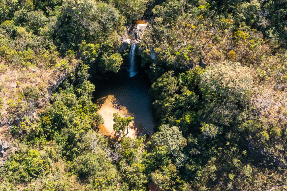 Vista de uma das melhores cachoeiras de Goiás