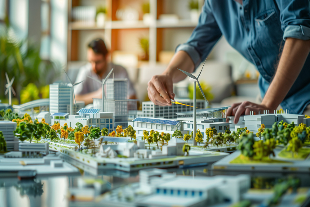 maquete de uma cidade sustentável 